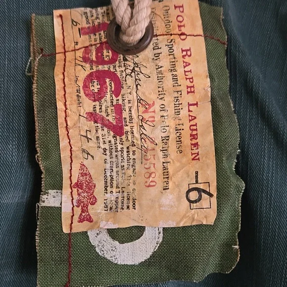 POLO Sportsman Military Green Distress 1967 Patchwork Cargo Jeans NWT - Picture 2 of 16